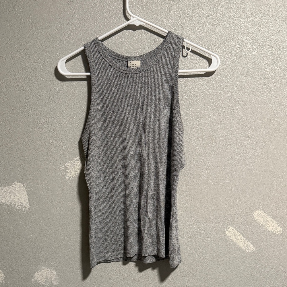 a new day Gray Ribbed tank top